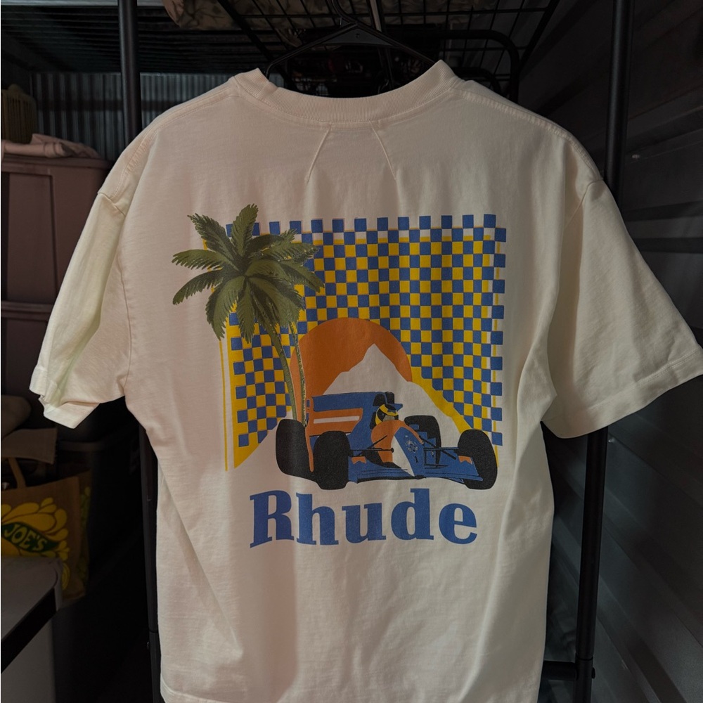 Rhude White Graphic Crop Top